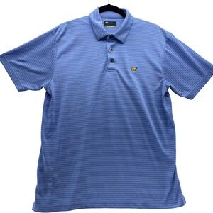 Jack Nicklaus Polo Shirt Mens Medium Blue Striped Golf Short Sleeve Sportswear